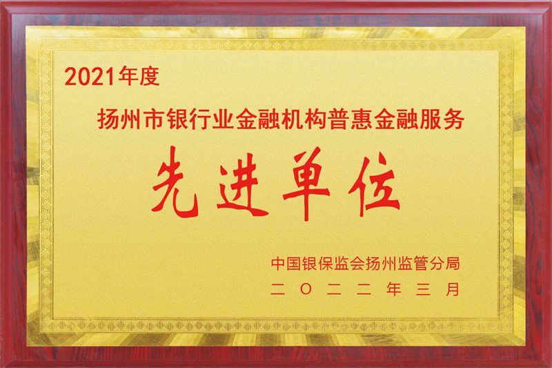 普惠金融先进单位